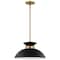 Nuvo Perkins 1-Light Small Pendant Matte Black with Burnished Brass 60/7460 - alternate 1